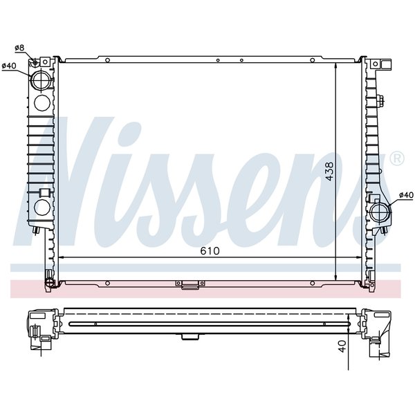 Nissen Nissens Radiator, 60596A 60596A